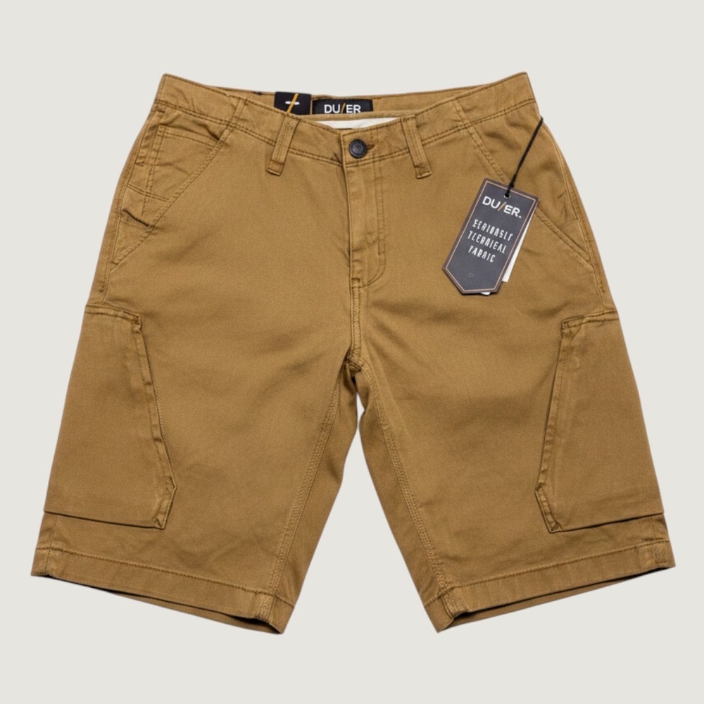 DU/ER Mens Live Free Adventure Shorts Tobacco Brown Cargo Technical Size 30